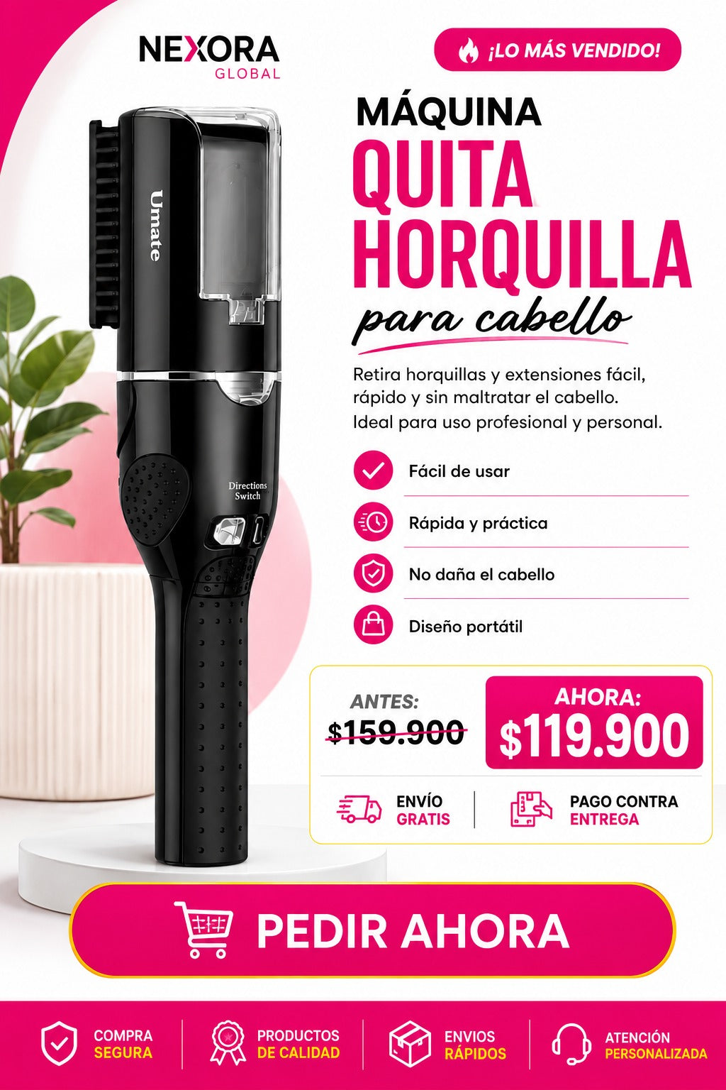 MAQUINA QUITA HORQUILLA PORTÁTIL