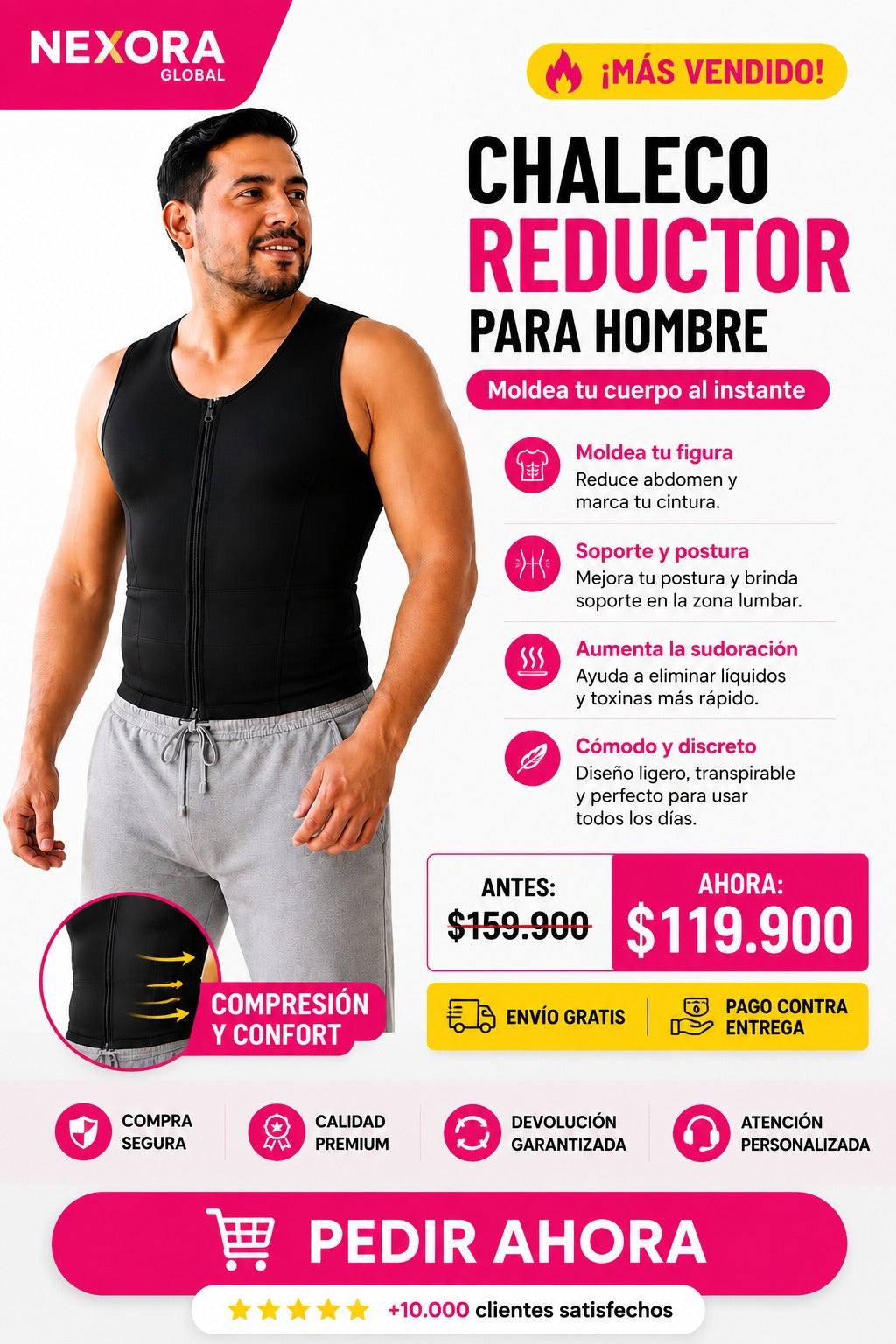 CHALECO MOLDEADOR HOMBRE
